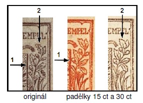 Emise 1850 v měně CENTIMES - padělky ke škodě pošty Emise 1850 v měně CENTIMES - padělky ke škodě pošty