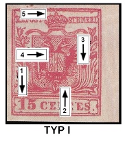 Emise 1850 v měně CENTIMES - padělky ke škodě pošty Emise 1850 v měně CENTIMES - padělky ke škodě pošty