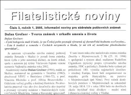 Filatelistické noviny 3/2005