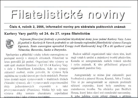 Filatelistické noviny 4/2006
