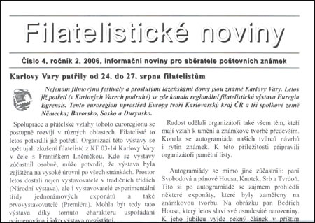 Filatelistické noviny 4/2006 Filatelistické noviny 4/2006
