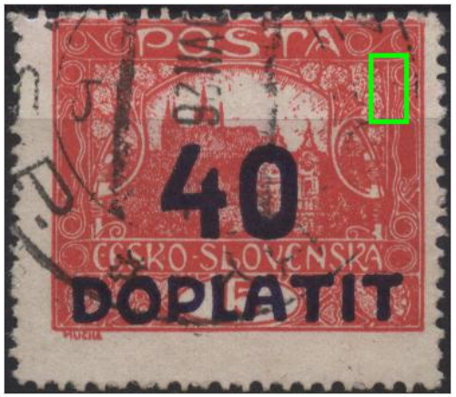 Hradčany kresby e) – rozdvojení horní části pravé příčky