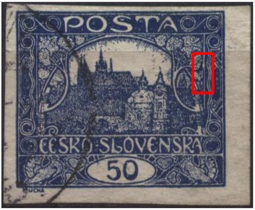 Hradčany kresby e) – rozdvojení horní části pravé příčky