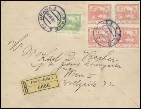 Hradčany - první známková emise svobodného Československa