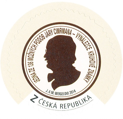 Jára Cimrman - vlastní známka kruhová Z - vzor Jára Cimrman - vlastní známka kruhová Z - vzor