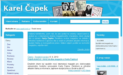 Karel Čapek - Capek-karel.cz - on-line magazín Karel Čapek - Capek-karel.cz - on-line magazín