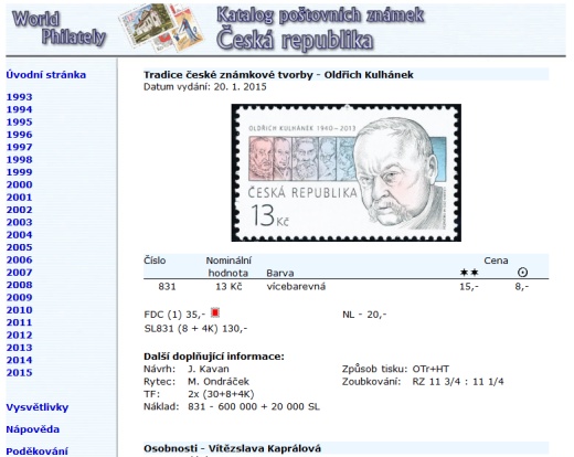 Katalog poštovních známek - Česká republika (1993-2015) - World Philately 2016 - NOVINKA! Katalog poštovních známek - Česká republika (1993-2015) - World Philately 2016 - NOVINKA!