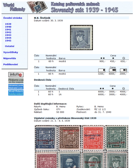 Katalog poštovních známek - Slovenský stát (1939-1945) - World Philately 2010 Katalog poštovních známek - Slovenský stát (1939-1945) - World Philately 2010