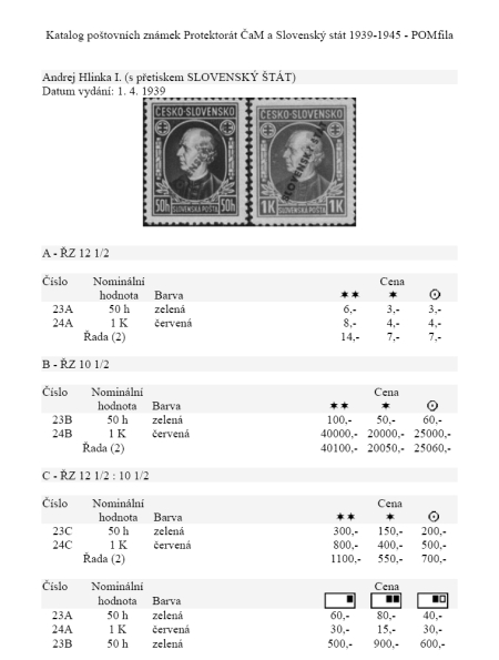 Katalog známek - Protektorát ČaM, Slovenský stát 1939-45 - POMfila 2010 Katalog známek - Protektorát ČaM, Slovenský stát 1939-45 - POMfila 2010
