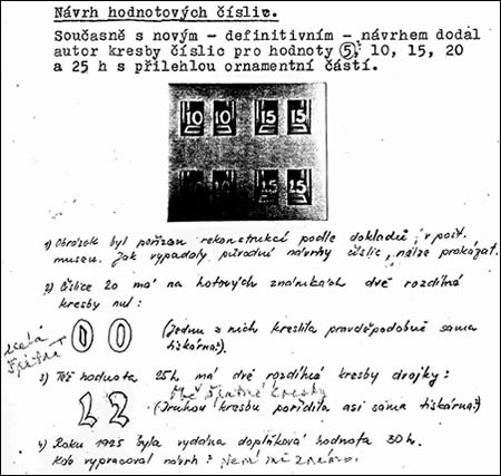 Merkur-Revue: Objev vlastnoručních poznámek prof. Bendy k emisi Holubice 1920 Merkur-Revue: Objev vlastnoručních poznámek prof. Bendy k emisi Holubice 1920
