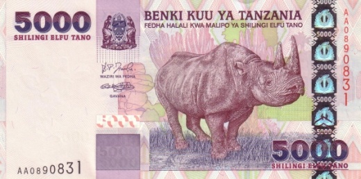 Metalografika na bankovkách – Tanzánie