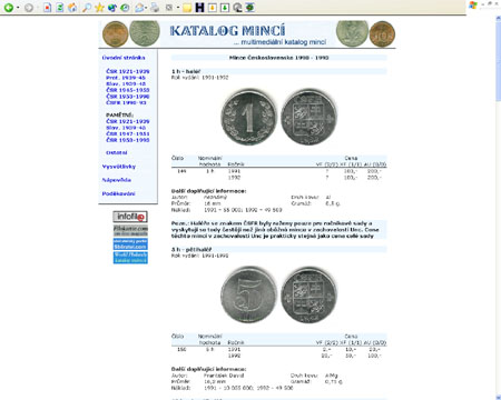 Multimediální katalog mincí na CD-ROMu Multimediální katalog mincí na CD-ROMu