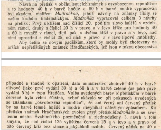 Neprijaté návrhy poštových známok ČSR I. - Alois Mudruňka