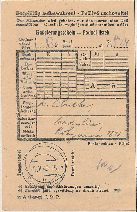 Pardubice 5. V. 1945 Pardubice 5. V. 1945