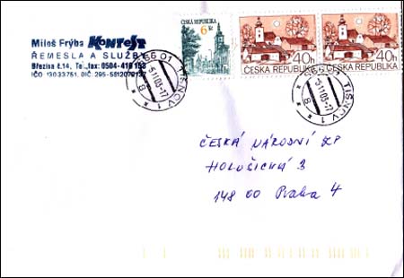 Poštovní provoz od 1. 11. 2003 Poštovní provoz od 1. 11. 2003