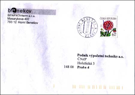 Poštovní provoz od 1. 11. 2003 Poštovní provoz od 1. 11. 2003