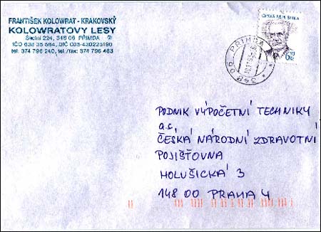 Poštovní provoz od 1. 11. 2003 Poštovní provoz od 1. 11. 2003