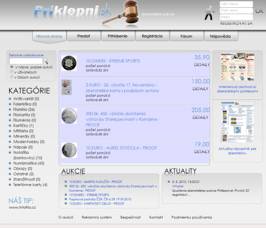 Priklepni.sk - internetová zberateľská aukcia Priklepni.sk - internetová zberateľská aukcia