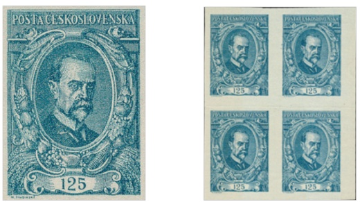 Skúšobné tlače 125 h TGM 1920 rastrová tlač Skúšobné tlače 125 h TGM 1920 rastrová tlač