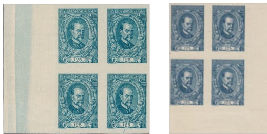 Skúšobné tlače 125 h TGM 1920 rastrová tlač Skúšobné tlače 125 h TGM 1920 rastrová tlač