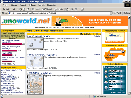Slovenská filatelie a internet II. Slovenská filatelie a internet II.