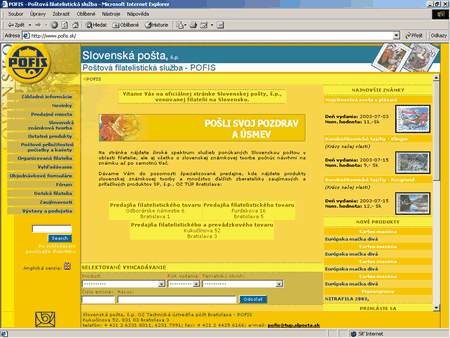 Slovenská filatelie a internet III. Slovenská filatelie a internet III.