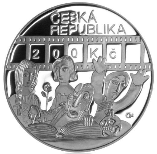 Stříbrná 200 Kč mince Karel Zeman proof