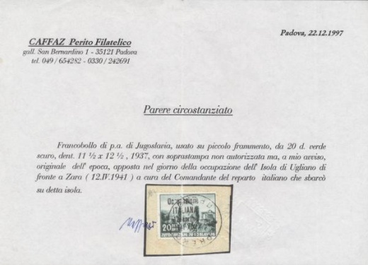 Ugljan (Occupazione ITALIANA 12 aprile 1941) Ugljan (Occupazione ITALIANA 12 aprile 1941)