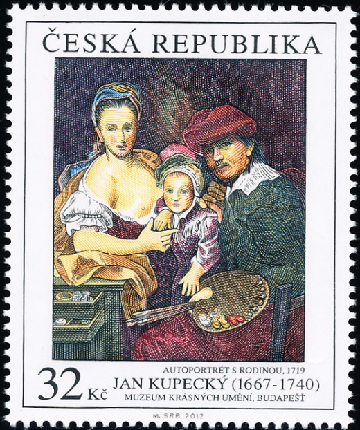 Umělecká díla na známkách: Jan Kupecký (1667 - 1740) Umělecká díla na známkách: Jan Kupecký (1667 - 1740)