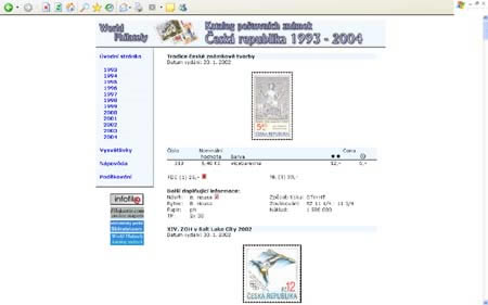 World Philately 2005 – recenze na multimediální katalog poštovních známek České republiky 1993-2004 World Philately 2005 – recenze na multimediální katalog poštovních známek České republiky 1993-2004