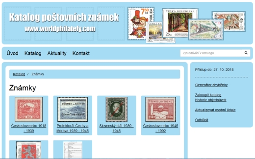 Worldphilately.com – ceník poštovních známek on-line