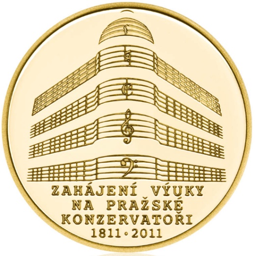 Zlatá půluncová medaile Zahájení výuky na pražské konzervatoři proof
