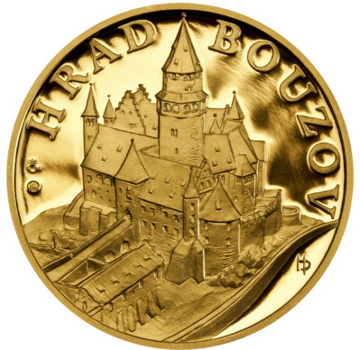 Zlatá uncová medaile Hrad Bouzov proof Zlatá uncová medaile Hrad Bouzov proof