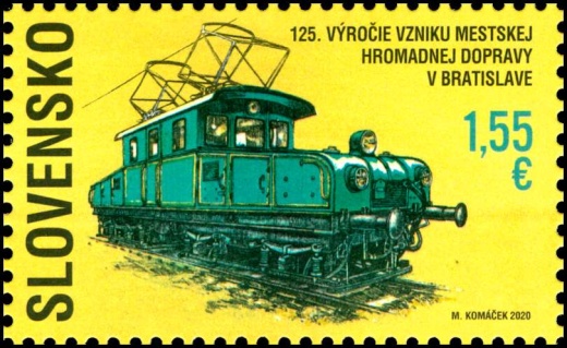Známka k 125. výročí městské hromadné dopravy v Bratislavě Známka k 125. výročí městské hromadné dopravy v Bratislavě