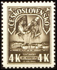1. výročí Slovenského národního povstání - 4 K hnědá