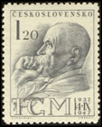 10. výročí úmrtí T. G. Masaryka - 1,20 Kčs šedočerná