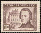 100. výročí úmrtí F. Chopina - 8 Kčs hnědofialová