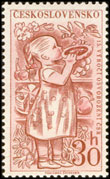 15. výročí osvobození Československa - děvčátko s koláčem