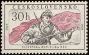 15. výročí SNP a 40. výročí Slovenské republiky rad - ozbrojený dělník