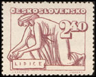 5. výročí vyhlazení Lidic - 2,40 Kčs fialovočervená