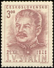 70. výročí narození J. V. Stalina - 3 Kčs hnědofialová