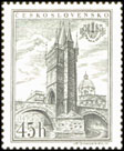 Mezinárodní výstava poštovní známke PRAGA 1955 - staroměstská Mostecká věž