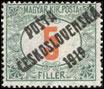 Pošta československá 1919 - Doplatní známky z let 1915 - 1918 -  5 f zelená