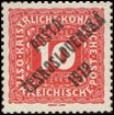Pošta československá 1919 - Doplatní známky z roku 1916 - 10 h červená
