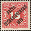 Pošta československá 1919 - Doplatní známky z roku 1916 - 15 h červená