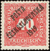 Pošta československá 1919 - Doplatní známky z roku 1916 - 40 h červená