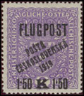 Pošta československá 1919 - Letecké známky z roku 1918 - 1,50/2 K fialová