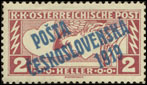 Pošta československá 1919 - Spěšné známky pro tiskopisy z roku 1917 - 2 h hnědočervená