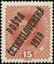 Pošta československá 1919 - Výplatní známky malého formátu z let 1916 - 1918 - 15 h hnědá