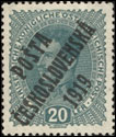 Pošta československá 1919 - Výplatní známky malého formátu z let 1916 - 1918 - 20 h modrozelená